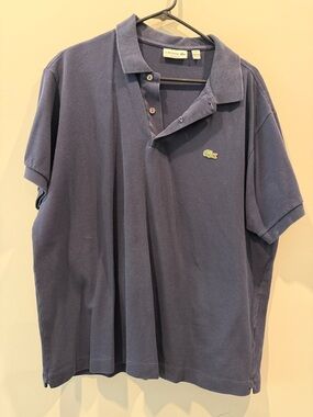 Lacoste Men's Dark Blue Cotton Piqué Polo with Embroidered Crocodile